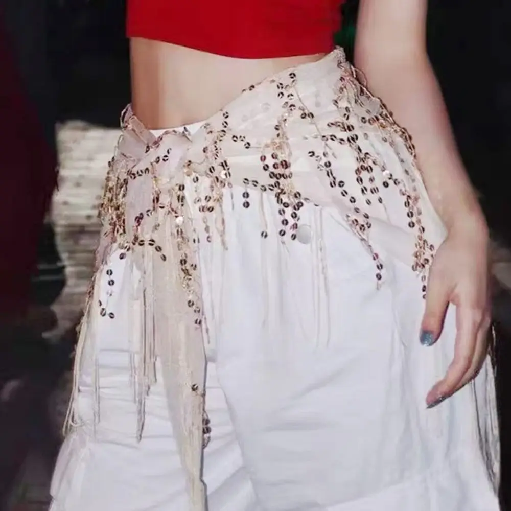 Street Fashion Thailand - Fashion Sequins Belly Dance Belt Jazz