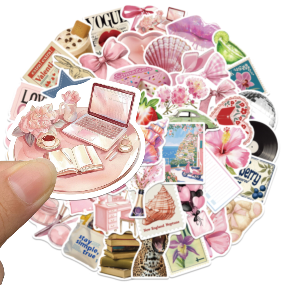 50pcs Pink Bow Sticker Fashion - Street Fashion Magazine incelemesi ve fiyatı