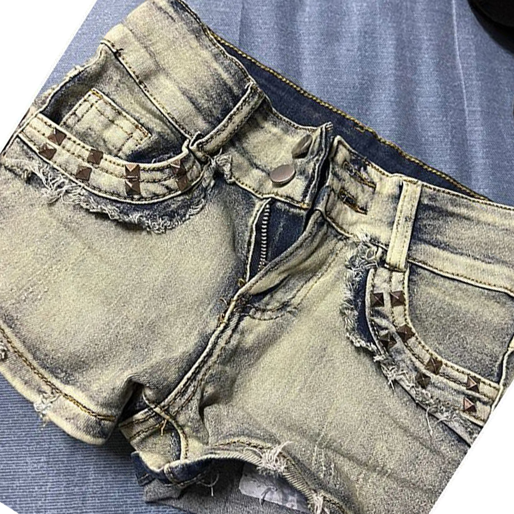 Retroy2K American Rivet Shorts - Street Fashion Hot incelemesi ve fiyatı