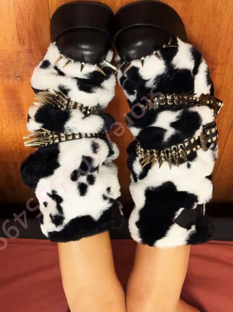 Winter Platform Cow Print Plus - Street Fashion Punk incelemesi ve fiyatı