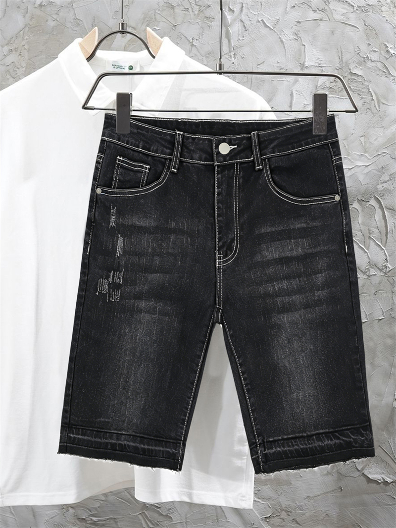 Men's Stretch Black Jorts Stre - Street Fashion In Korea incelemesi ve fiyatı