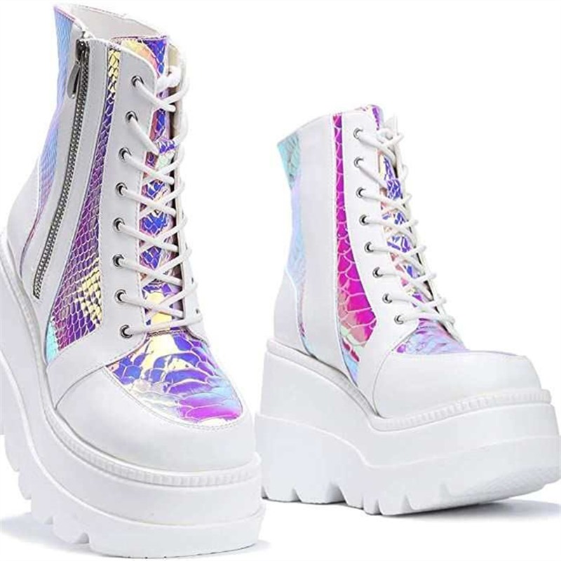 Women's Pink Holographic Platf - Street Fashion Punk incelemesi ve fiyatı
