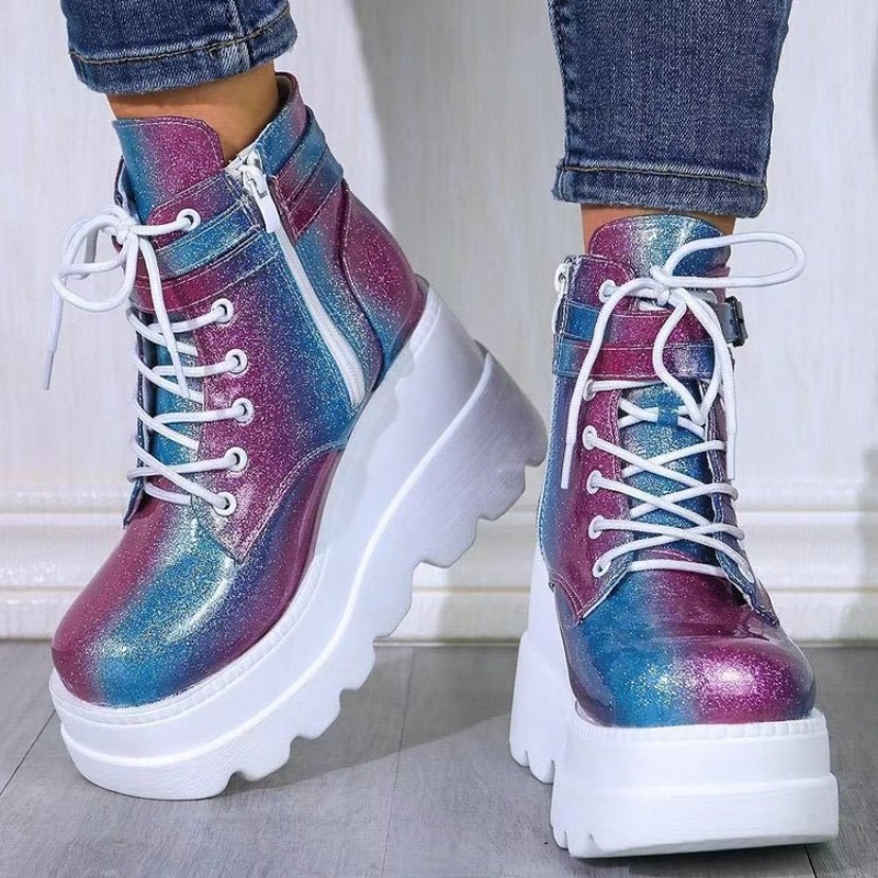 Women's Pink Holographic Platf - Street Fashion Punk incelemesi ve fiyatı