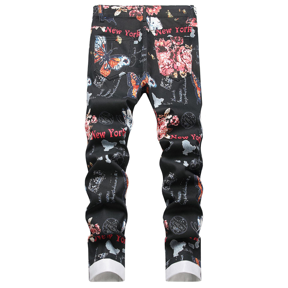 Men Digital Print Jeans Fashio - High Street Fashion New York incelemesi ve fiyatı
