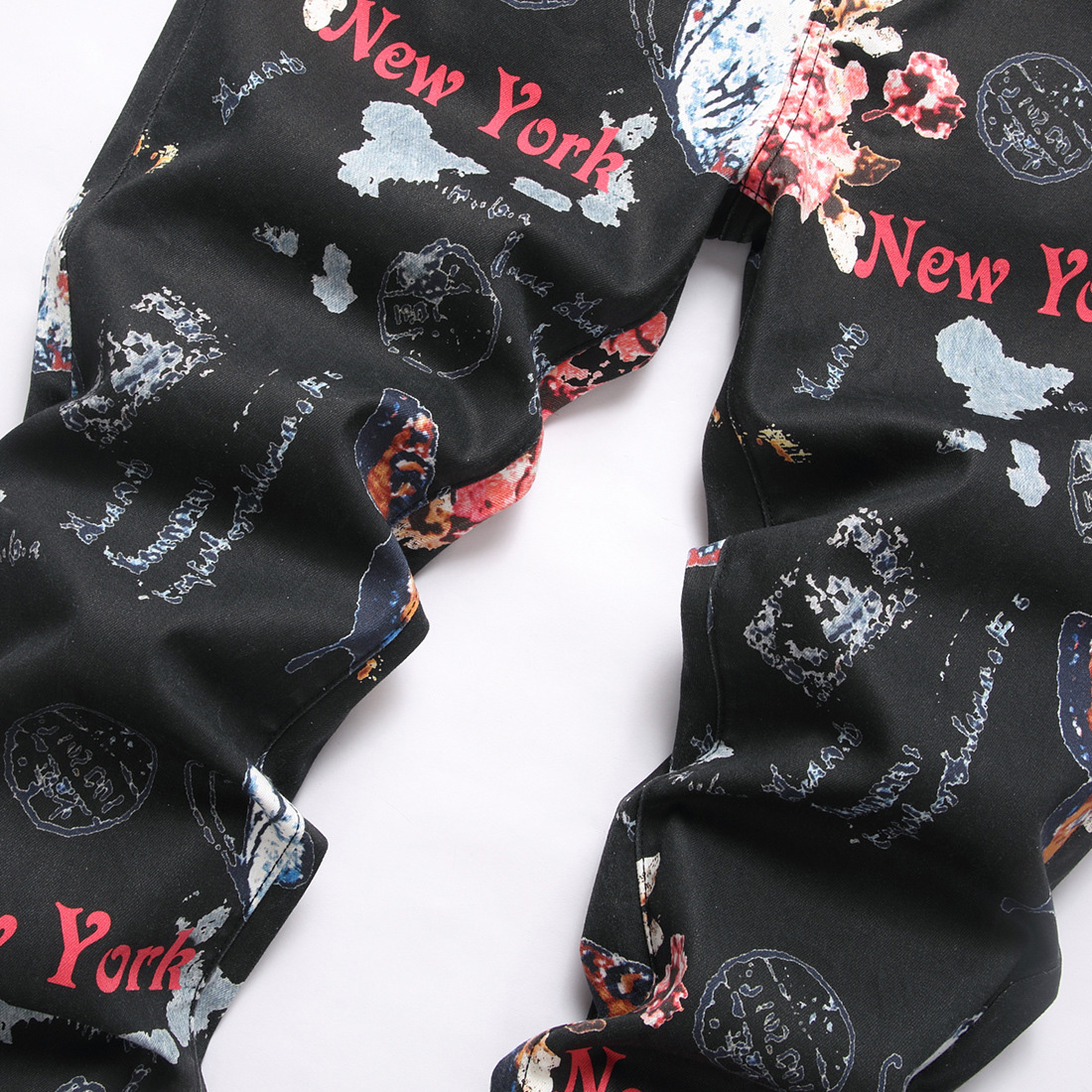 Men Digital Print Jeans Fashio - High Street Fashion New York incelemesi ve fiyatı
