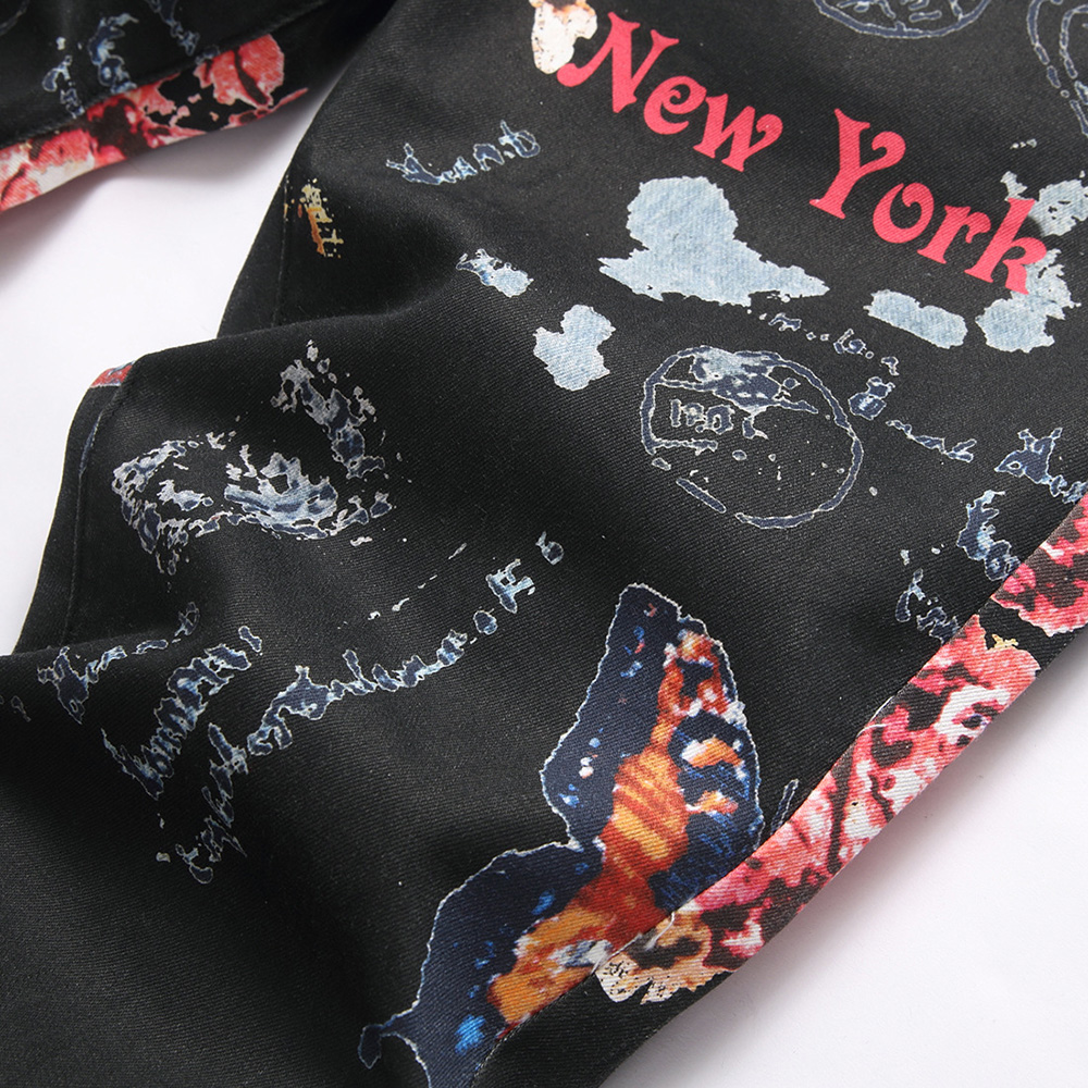 Men Digital Print Jeans Fashio - High Street Fashion New York incelemesi ve fiyatı