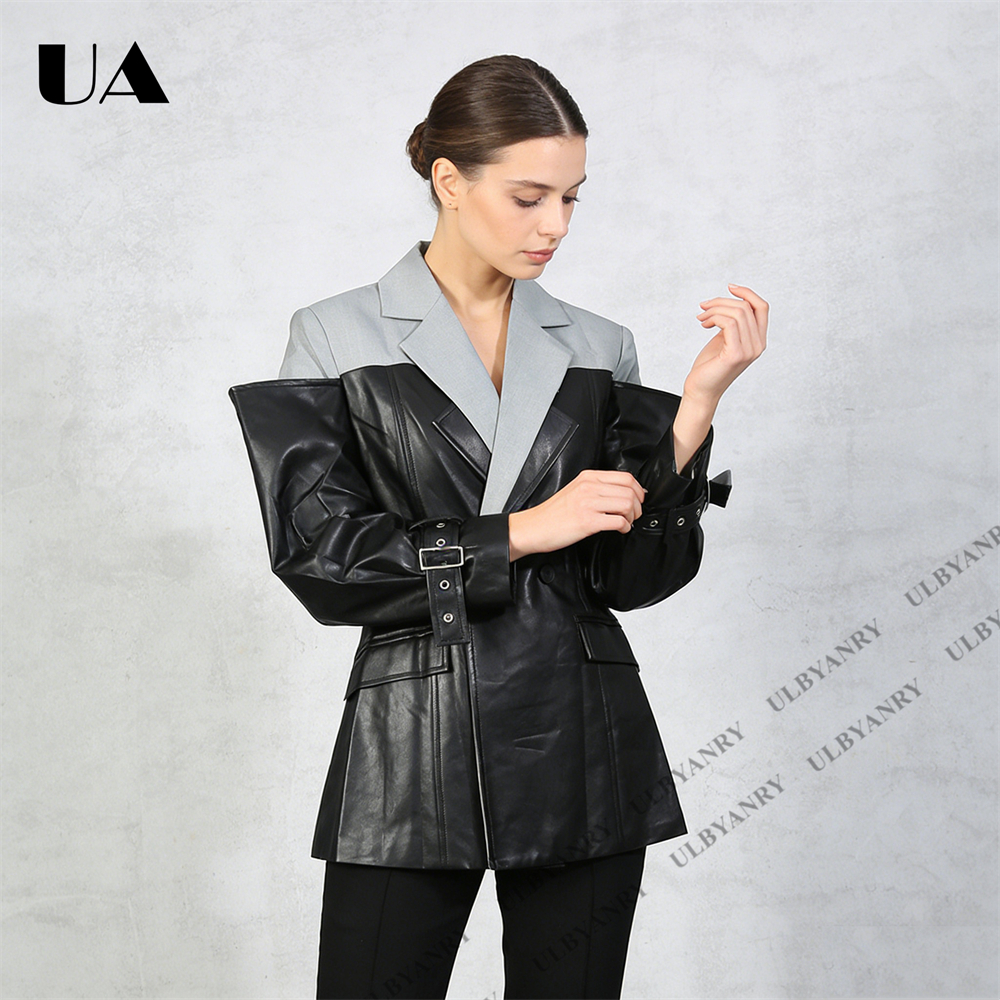 ULBYANRY Colorblock Faux Leath - Street Fashion Week incelemesi ve fiyatı