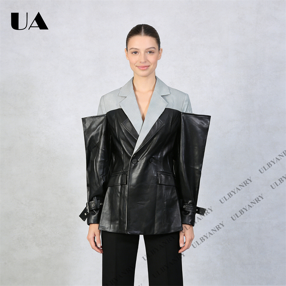 ULBYANRY Colorblock Faux Leath - Street Fashion Week incelemesi ve fiyatı