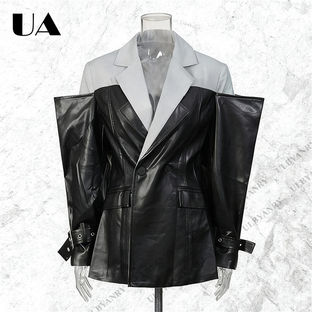 ULBYANRY Colorblock Faux Leath - Street Fashion Week incelemesi ve fiyatı
