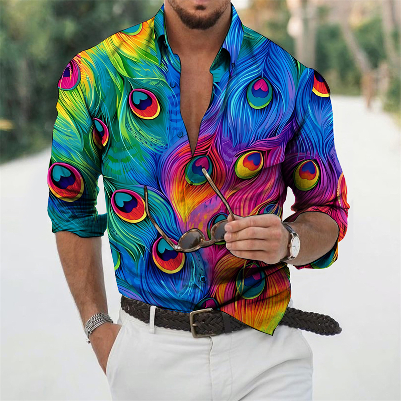 Peacock 3D Print Shirts Street - Street Fashion In Korea incelemesi ve fiyatı