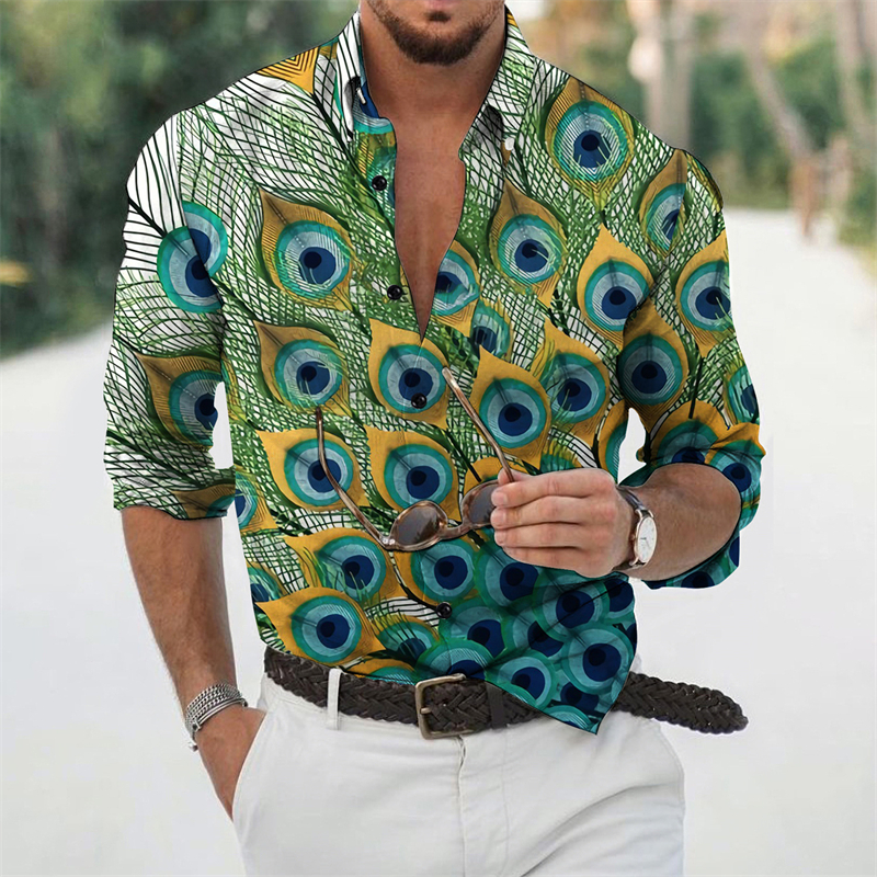 Peacock 3D Print Shirts Street - Street Fashion In Korea incelemesi ve fiyatı