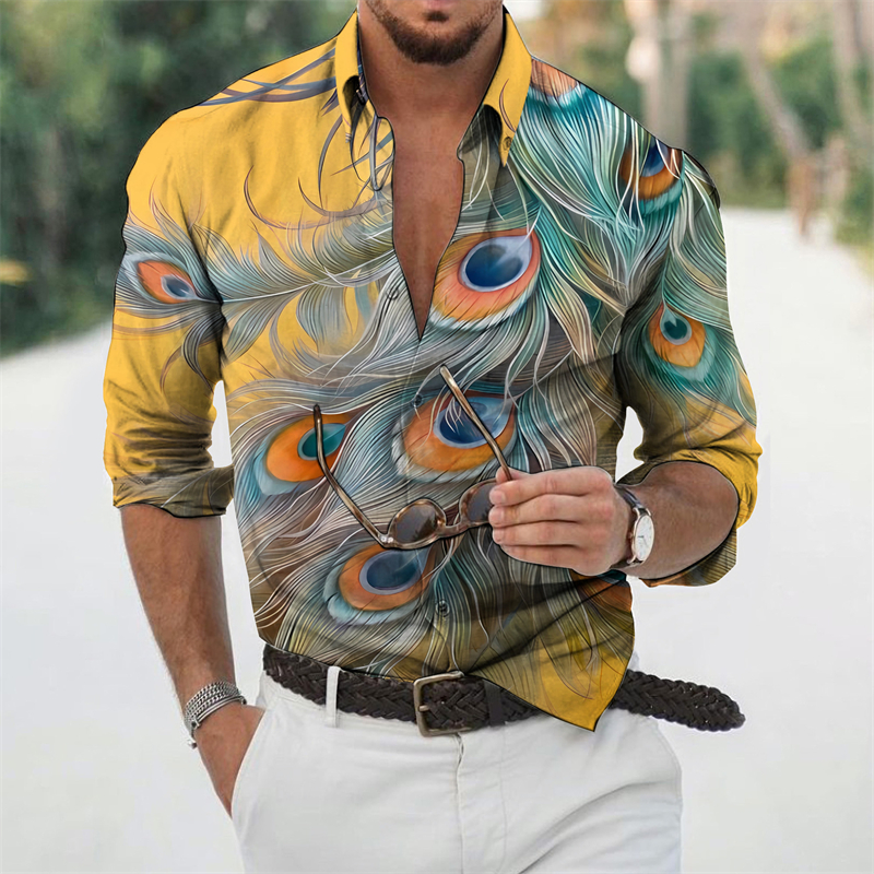 Peacock 3D Print Shirts Street - Street Fashion In Korea incelemesi ve fiyatı