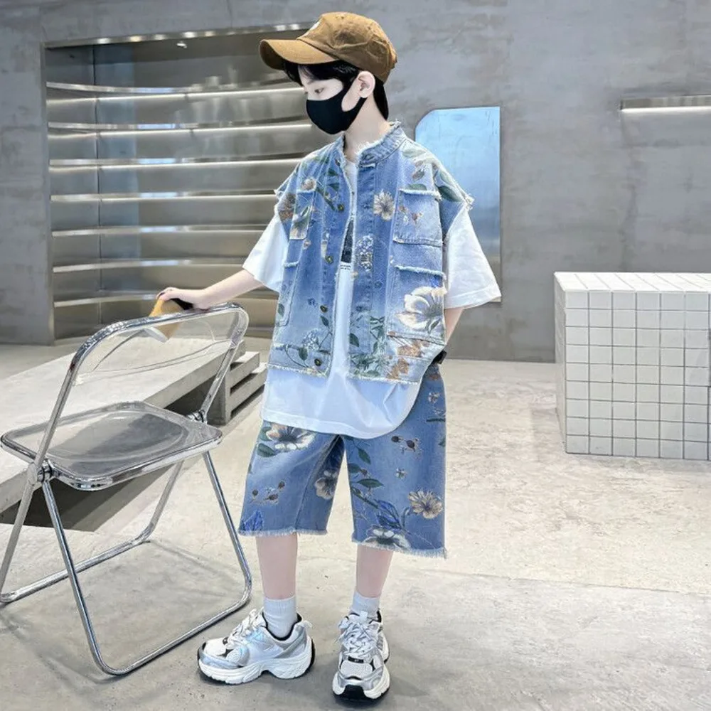 Boys' Summer Denim Set 2025 Ne - Street Fashion In Korea incelemesi ve fiyatı