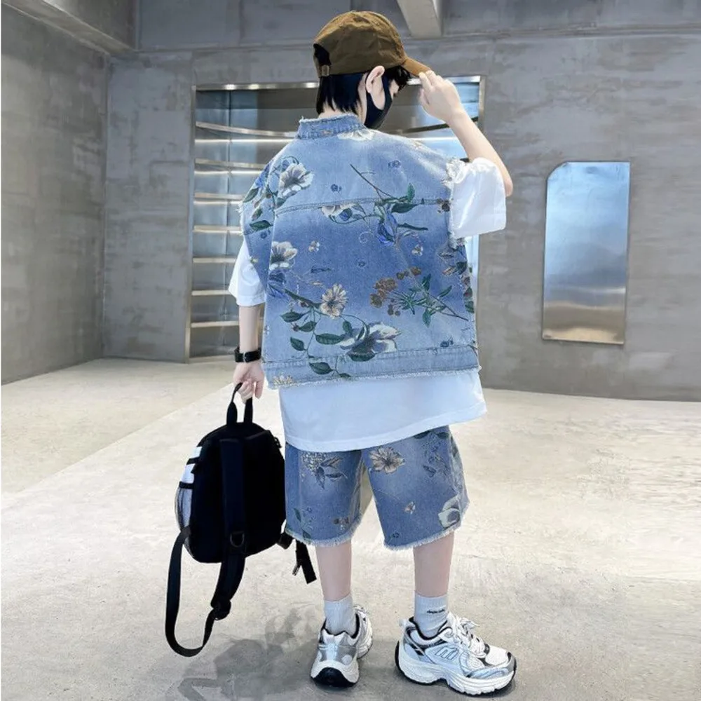 Boys' Summer Denim Set 2025 Ne - Street Fashion In Korea incelemesi ve fiyatı