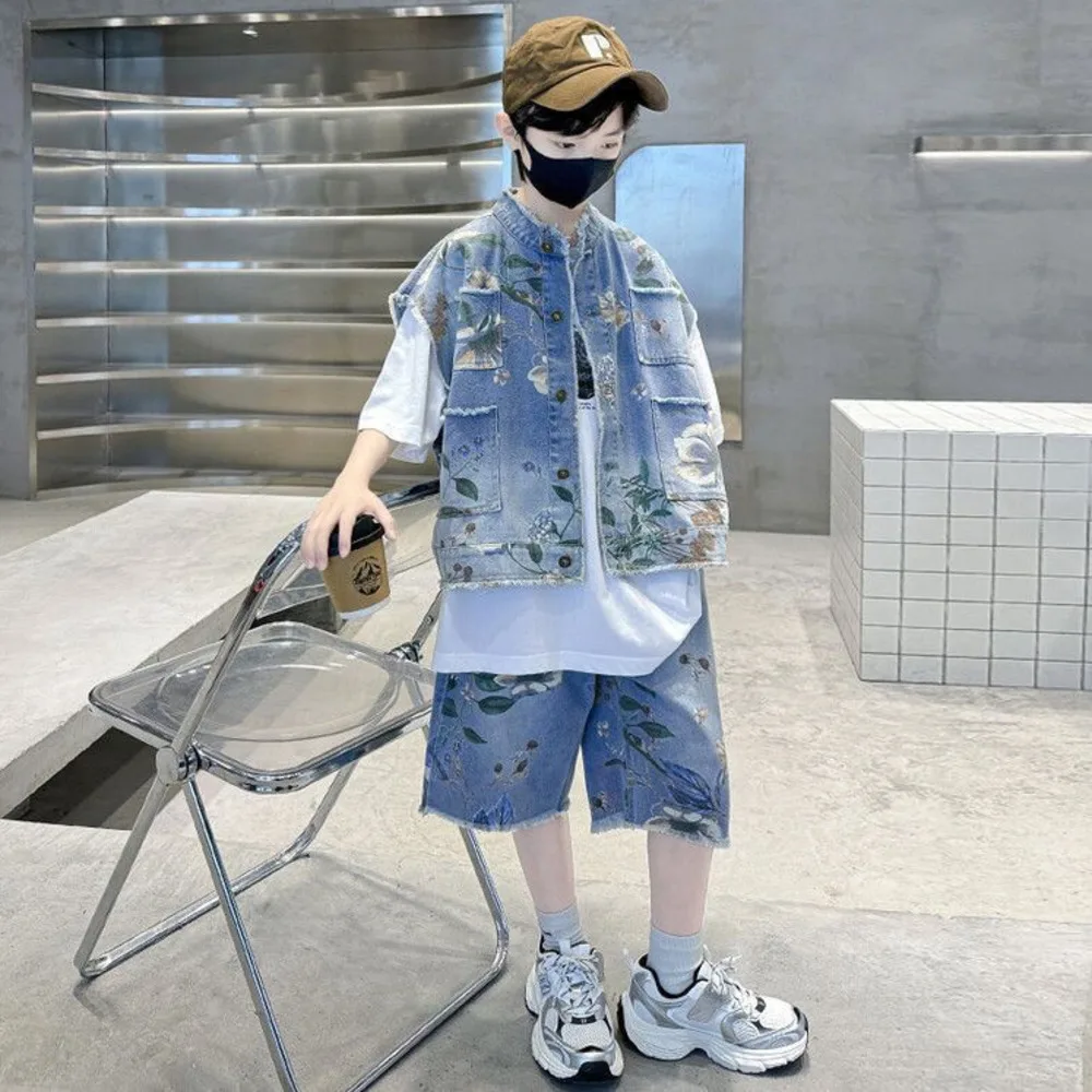 Boys' Summer Denim Set 2025 Ne - Street Fashion In Korea incelemesi ve fiyatı