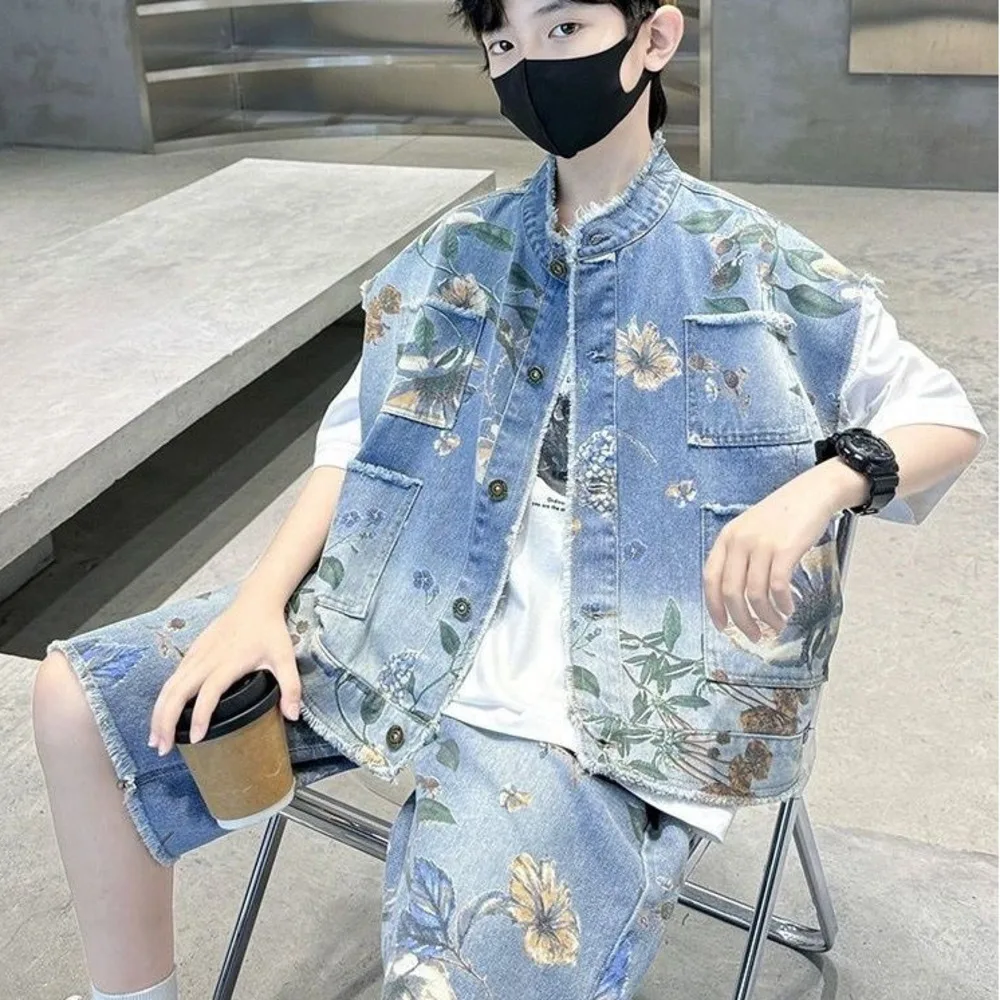 Boys' Summer Denim Set 2025 Ne - Street Fashion In Korea incelemesi ve fiyatı