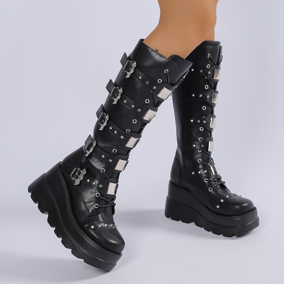 New Ladies Goth Platform Boots - Street Fashion Punk incelemesi ve fiyatı