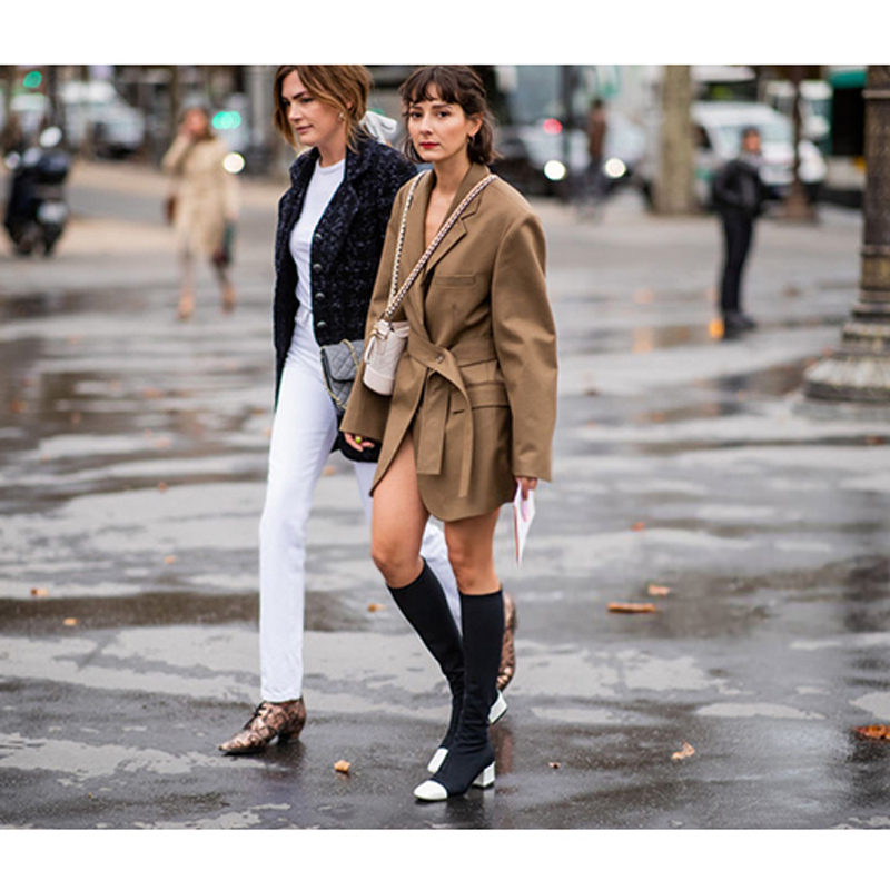 Chic Khaki Midi Suit Dress Fas - Street Fashion Week incelemesi ve fiyatı