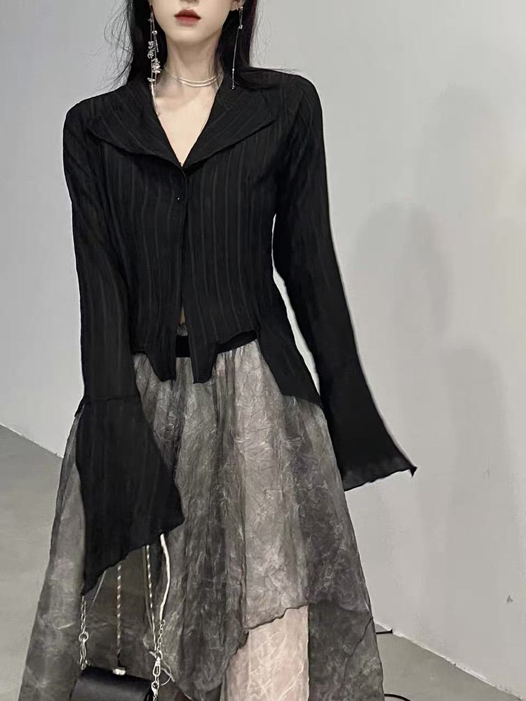 Gothic Women Black Shirts Y2K  - Street Fashion Punk incelemesi ve fiyatı